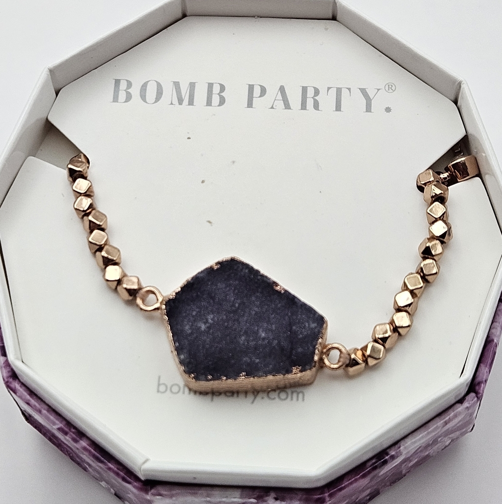 Bomb Party RBP4919 "All About The Bling" Genuine Lavender Druzy Bracelet